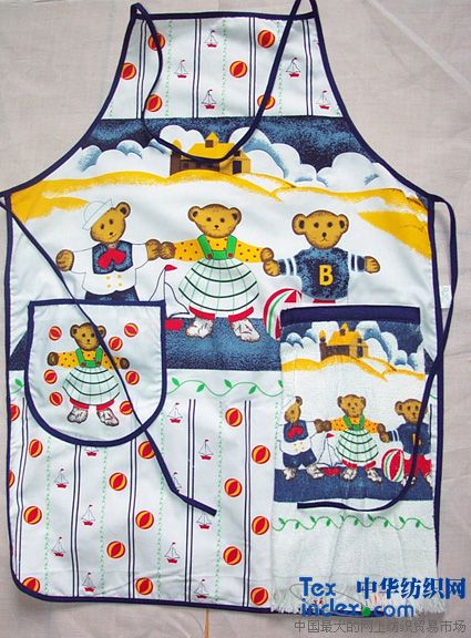 印花圍裙 規(guī)格各種 用途廚房套件 成份全棉,滌棉